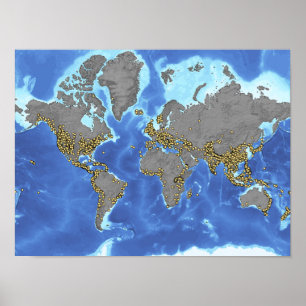 Global Landslide Map Poster