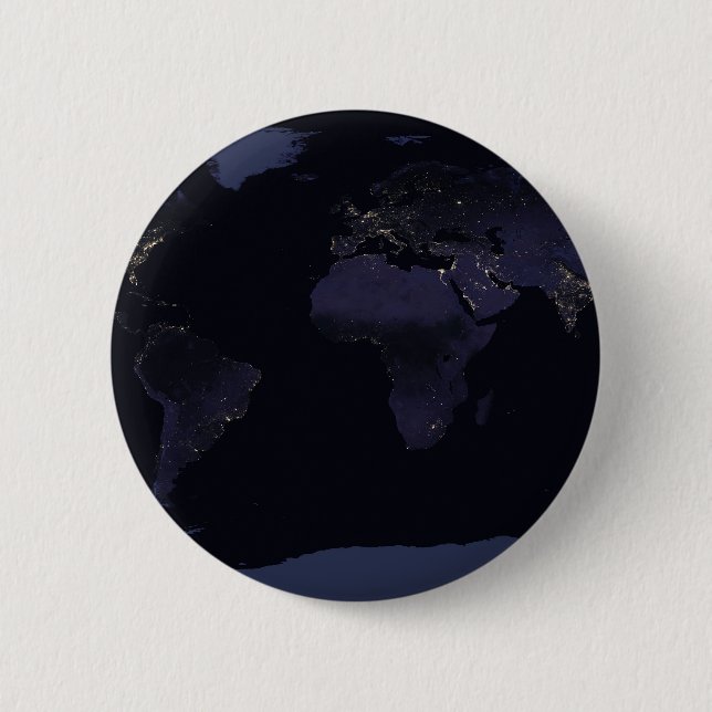 Global Map Earth's City Lights at the Night. Button (Vorderseite)