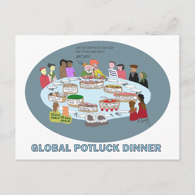 GLOBAL POTLUCK DINNER POSTKARTE (Vorderseite)