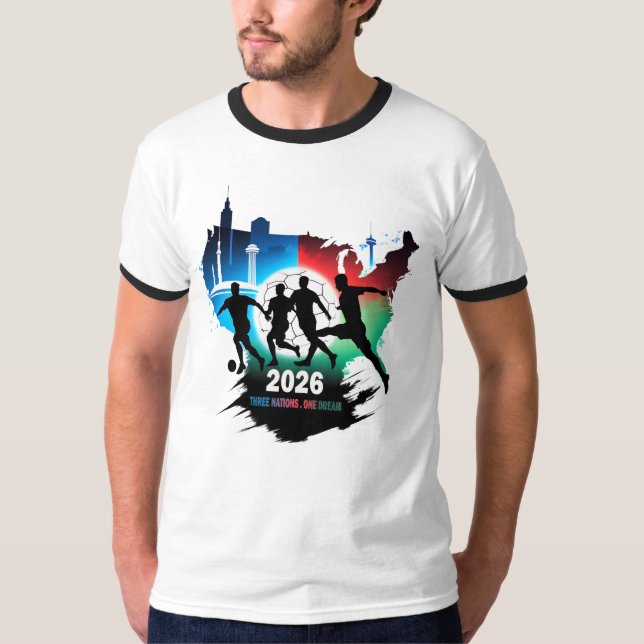 Global Soccer 2026 Three Nations. One Dream.  T-Shirt (Vorderseite)