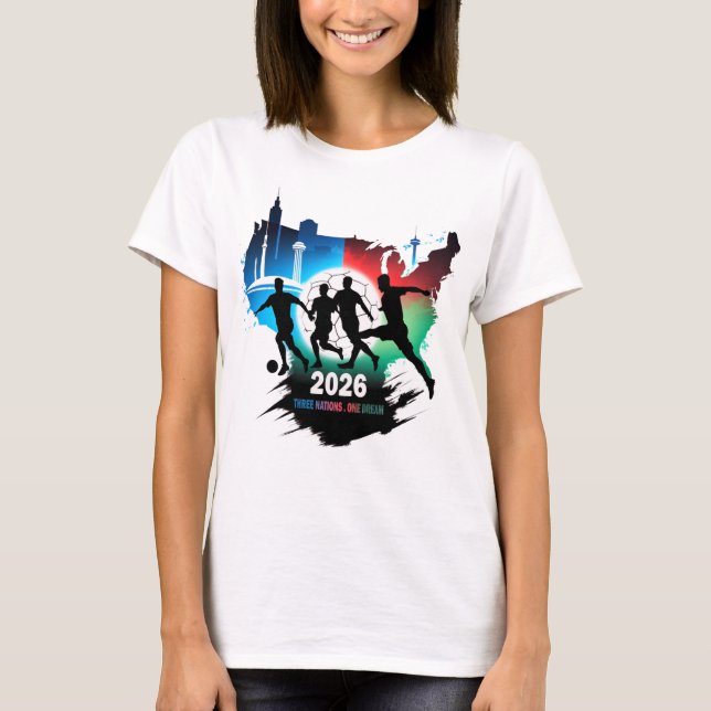 Global Soccer 2026 Three Nations. One Dream.  T-Shirt (Vorderseite)