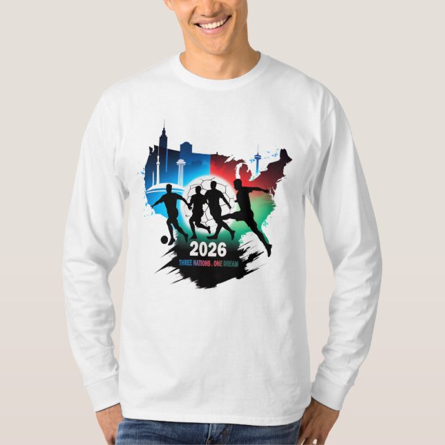 Global Soccer 2026 Three Nations. One Dream.  T-Shirt (Vorderseite)