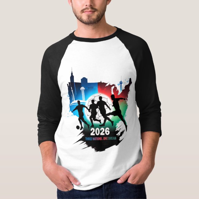 Global Soccer 2026 Three Nations. One Dream.  T-Shirt (Vorderseite)