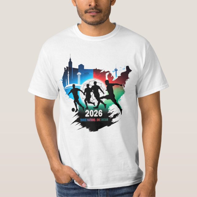 Global Soccer 2026 Three Nations. One Dream.  T-Shirt (Vorderseite)