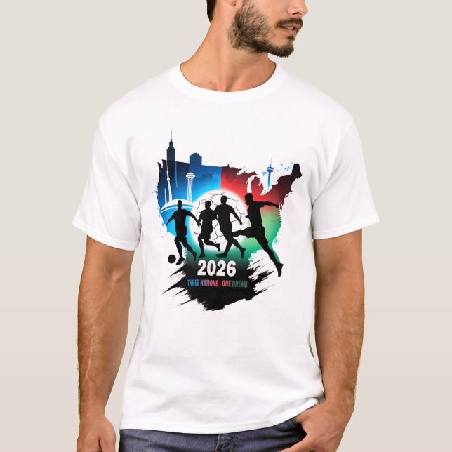 Global Soccer 2026 Three Nations. One Dream.  T-Shirt (Vorderseite)