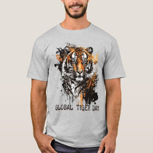 Global Tiger Day, Grunge Tiger T-Shirt