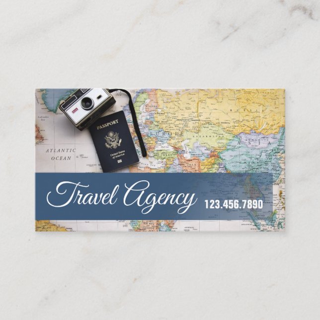 Global Travel Agency Agent Business Card Visitenkarte (Vorderseite)