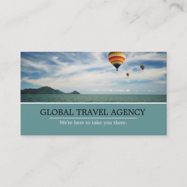 Global Travel Agency Agent Business Card Visitenkarte (Vorderseite)