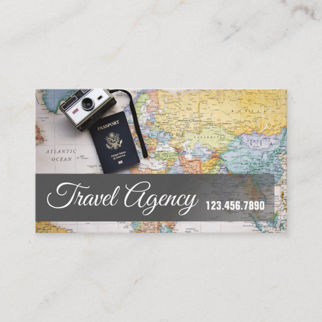 Global Travel Agency Agent Business Card Visitenkarte (Vorderseite)