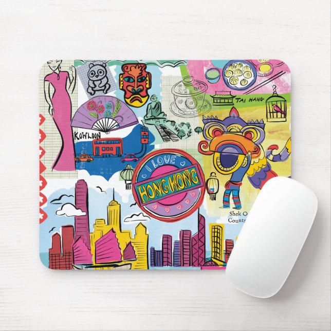 Global Travel - Hong Kong Mousepad (Mit Mouse)