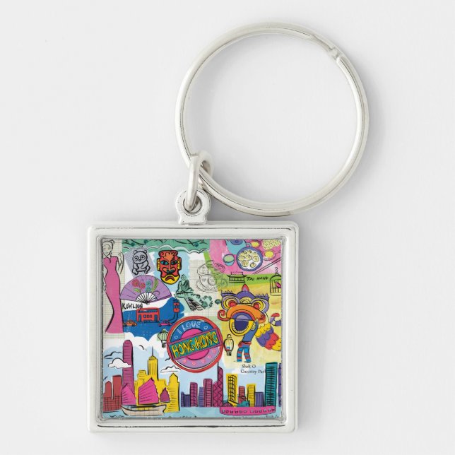 Global Travel - Hong Kong Schlüsselanhänger (Vorne)