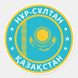 Global Traveller - Қ з а с т а қ | Kasachstan Runder Aufkleber