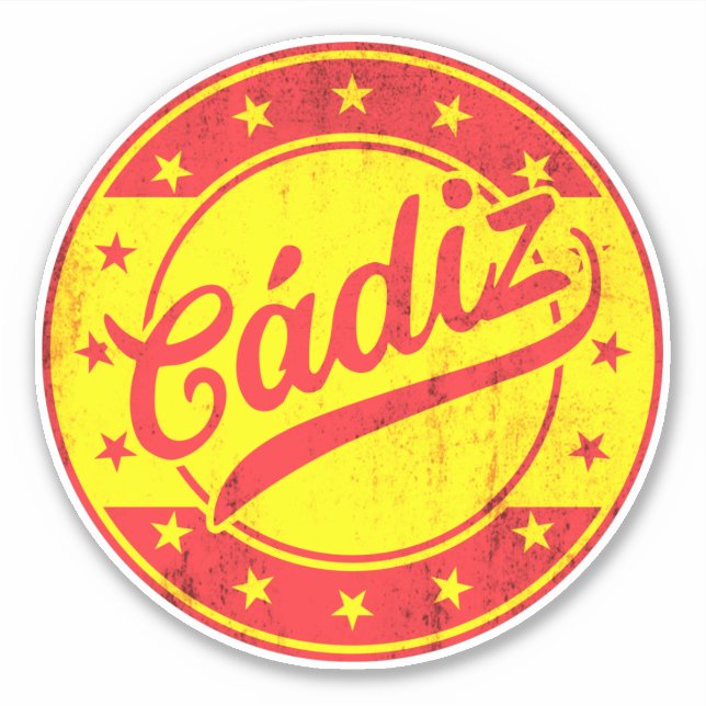 Global Traveller - Cadiz, Spanien Aufkleber (Vorderseite)