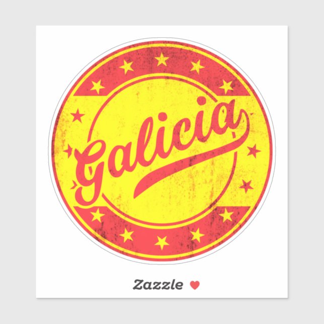 Global Traveller - Galicien, Spanien Aufkleber (Blatt)