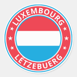 Global Traveller - Lëtzebuerg | Luxemburg Runder Aufkleber