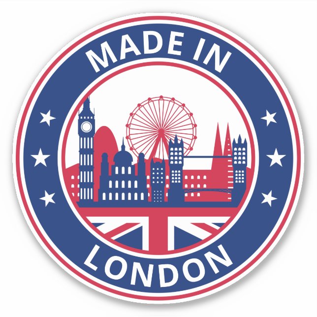 Global Traveller - Made in London, England (Edit) Aufkleber (Vorderseite)