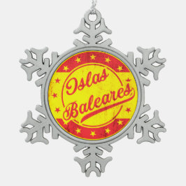 Global Traveller - Spanien - Islas Baleares Schneeflocken Zinn-Ornament
