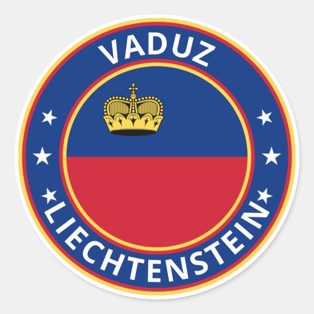 Global Traveller - Vaduz, Liechtenstein Runder Aufkleber (Vorderseite)
