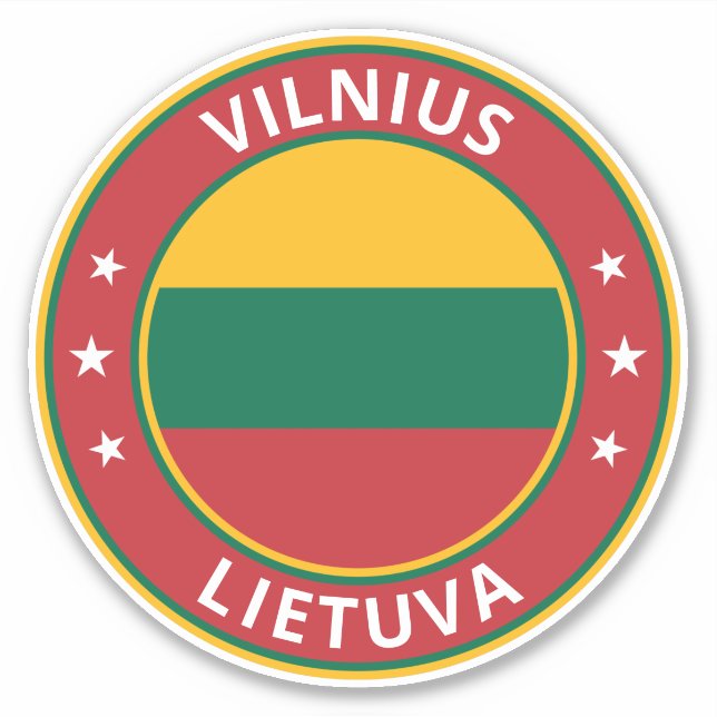 Global Traveller - Vilnius, Lietuva | Litauen Aufkleber (Vorderseite)