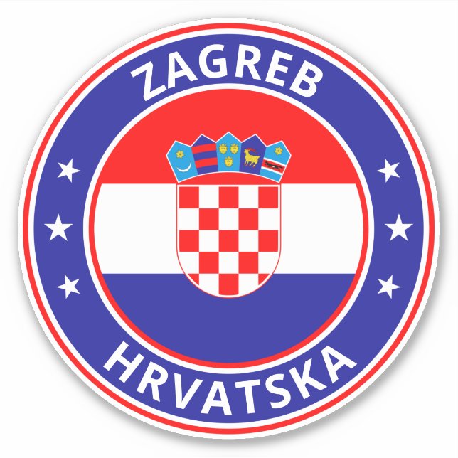 Global Traveller - Zagreb, Hrvatska | Kroatien Aufkleber (Vorderseite)