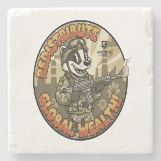Global Wealth Badger Stone Coaster Steinuntersetzer