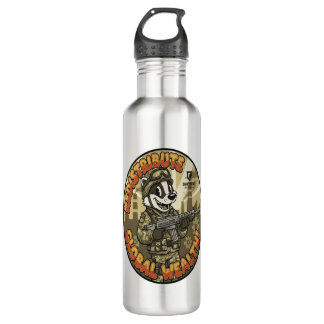 Global Wealth Badger Water Bottle Edelstahlflasche