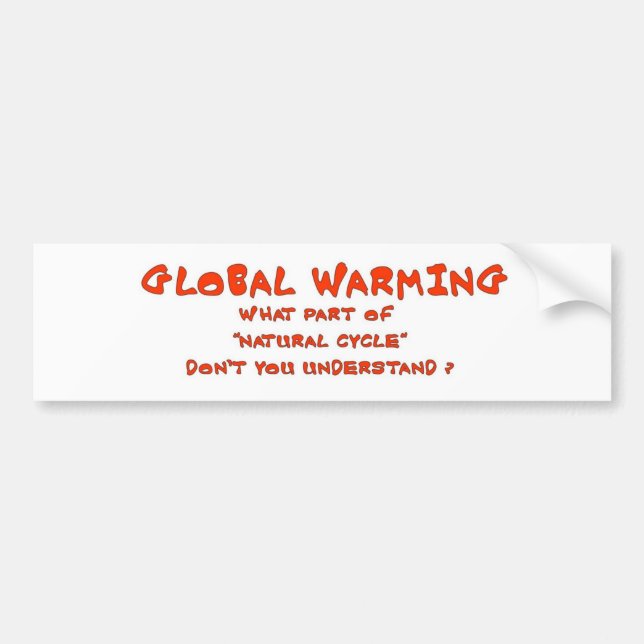 GLOBALE ERWÄRMUNG AUTOAUFKLEBER (Vorne)