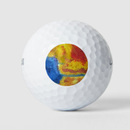 Globale Erwärmung des Klimawandels Orange Blue abs Golfball