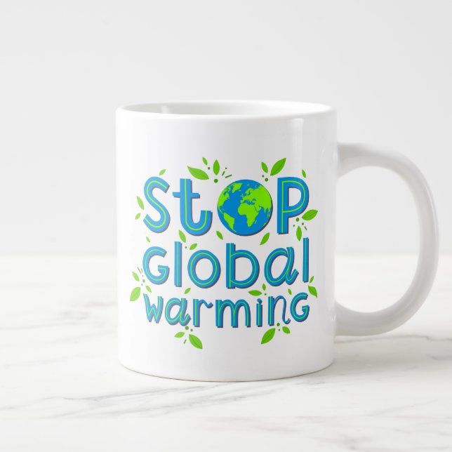 Globale Erwärmung stoppen Jumbo-Tasse (Rechts)