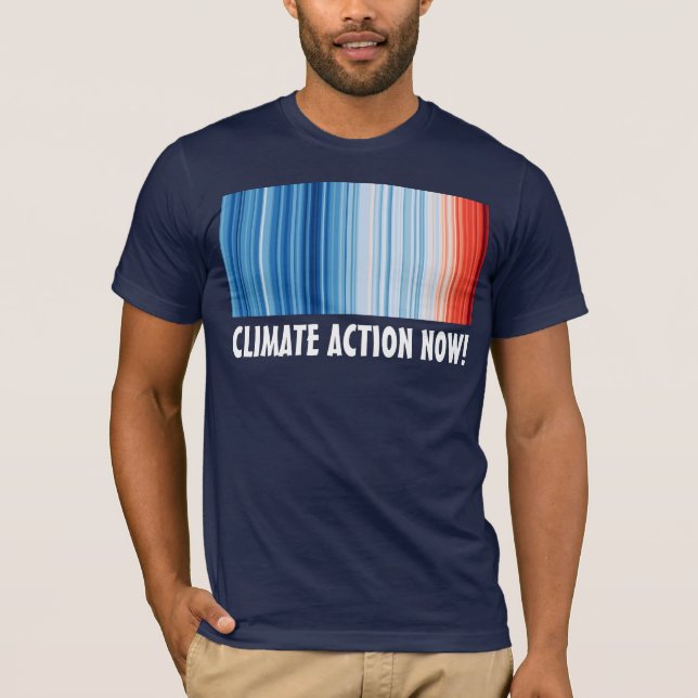 Globale Erwärmung Streifen Klimapolitik JETZT! T-Shirt (Vorderseite)