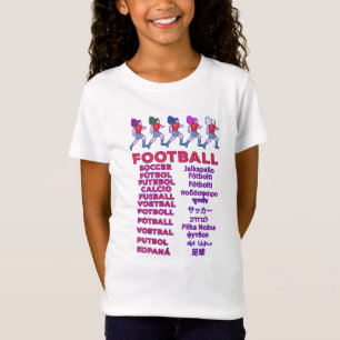 Globale Frauenfußball-Mehrsprachige Namen Sportfan T-Shirt