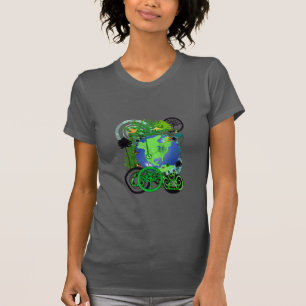 Globale Gerecycelt Bäume Kontinente Erde T-Shirt