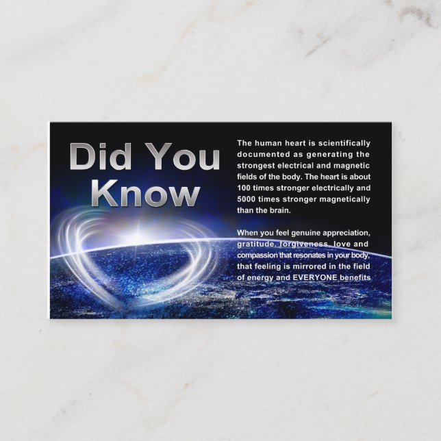 Globale Heilung Visitenkarte (Vorderseite)