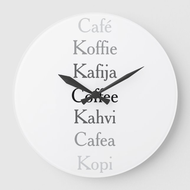 Globale Kaffee Große Wanduhr (Vorderseite)