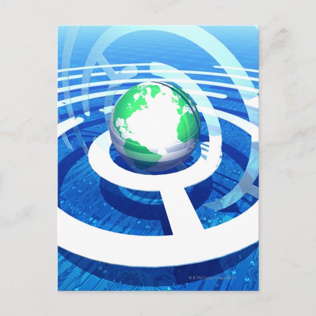 Globale Kommunikation, konzeptioneller Computer 2 Postkarte (Vorderseite)