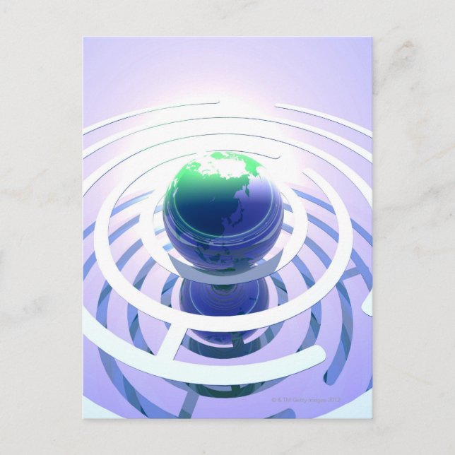 Globale Kommunikation, konzeptioneller Computer Postkarte (Vorderseite)