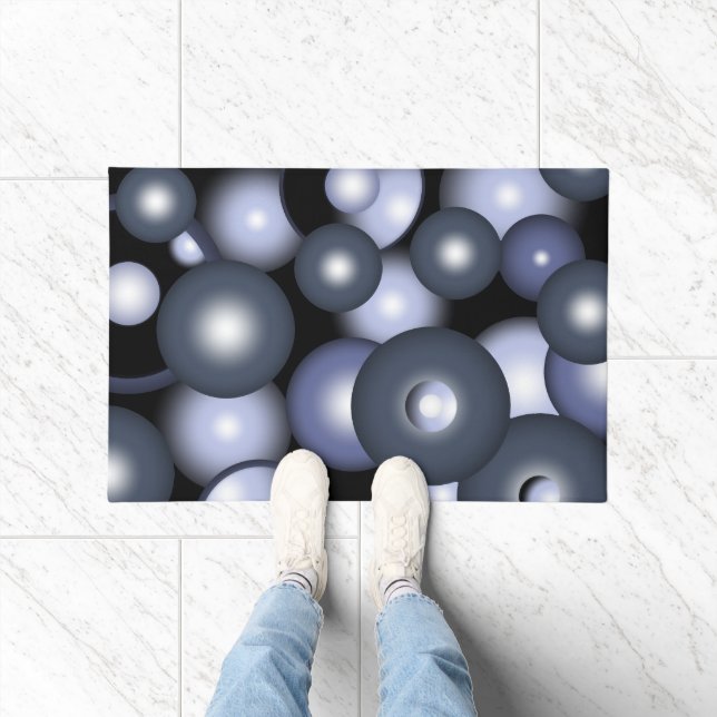 Globale konzentrische Zirkel-Orbitalkunst Abstrakt Fußmatte (Indoor)