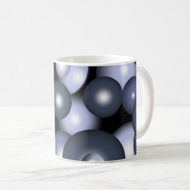 Globale konzentrische Zirkel-Orbitalkunst Abstrakt Kaffeetasse (VorderseiteRechts)