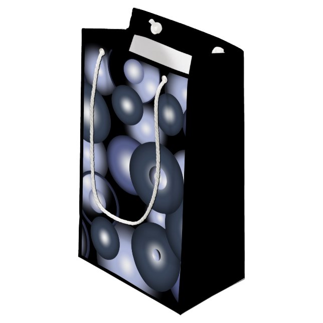 Globale konzentrische Zirkel-Orbitalkunst Abstrakt Kleine Geschenktüte (Vorderseite Schrägansicht)