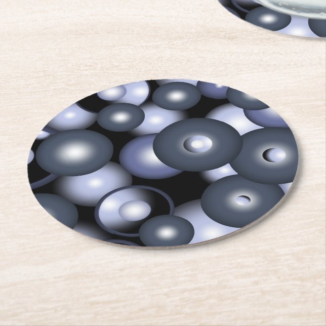 Globale konzentrische Zirkel-Orbitalkunst Abstrakt Runder Pappuntersetzer (Angewinkelt)