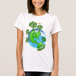 Globale Nachhaltige Erde gerecycelt T-Shirt