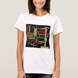 Globale Reise-Sprach-Collage-Shirts und T-Shirts