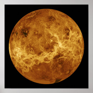 Globale Sicht auf die Oberfläche der Venus Poster