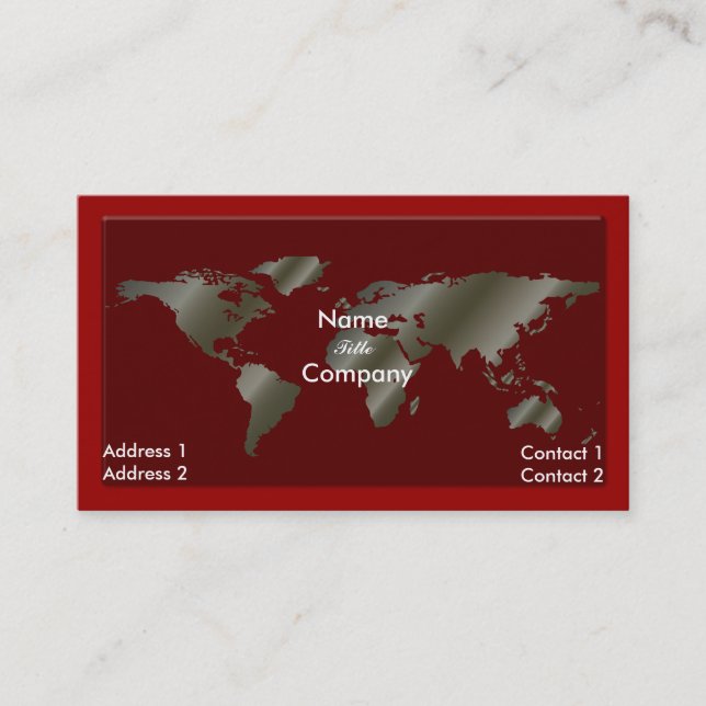 Globale /silber/rote Visitenkarte (Vorderseite)