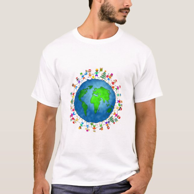 Globale Weihnachtskinder T-Shirt (Vorderseite)