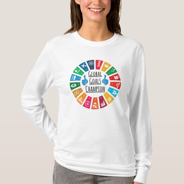 Globale Ziele Champion der SDGs der Vereinten Nati T-Shirt (Vorderseite)
