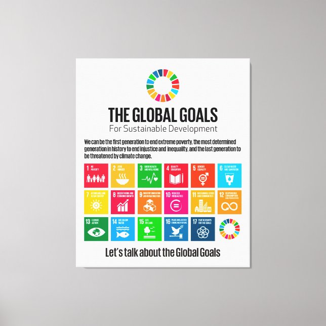 Globale Ziele für Nachhaltige Entwicklung Leinwanddruck (Vorderseite)