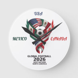 Globaler Fußball Nordamerika 2026 Wanduhr