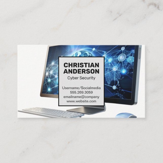 Globales Computernetzwerk | Technischer Support Visitenkarte (Vorderseite)