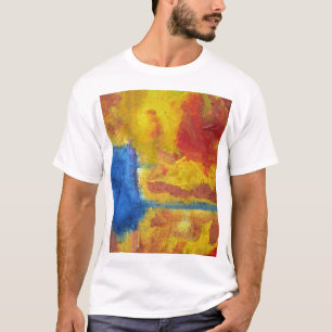 Globales Erwärmungsrot-, Orange und T-Shirt
